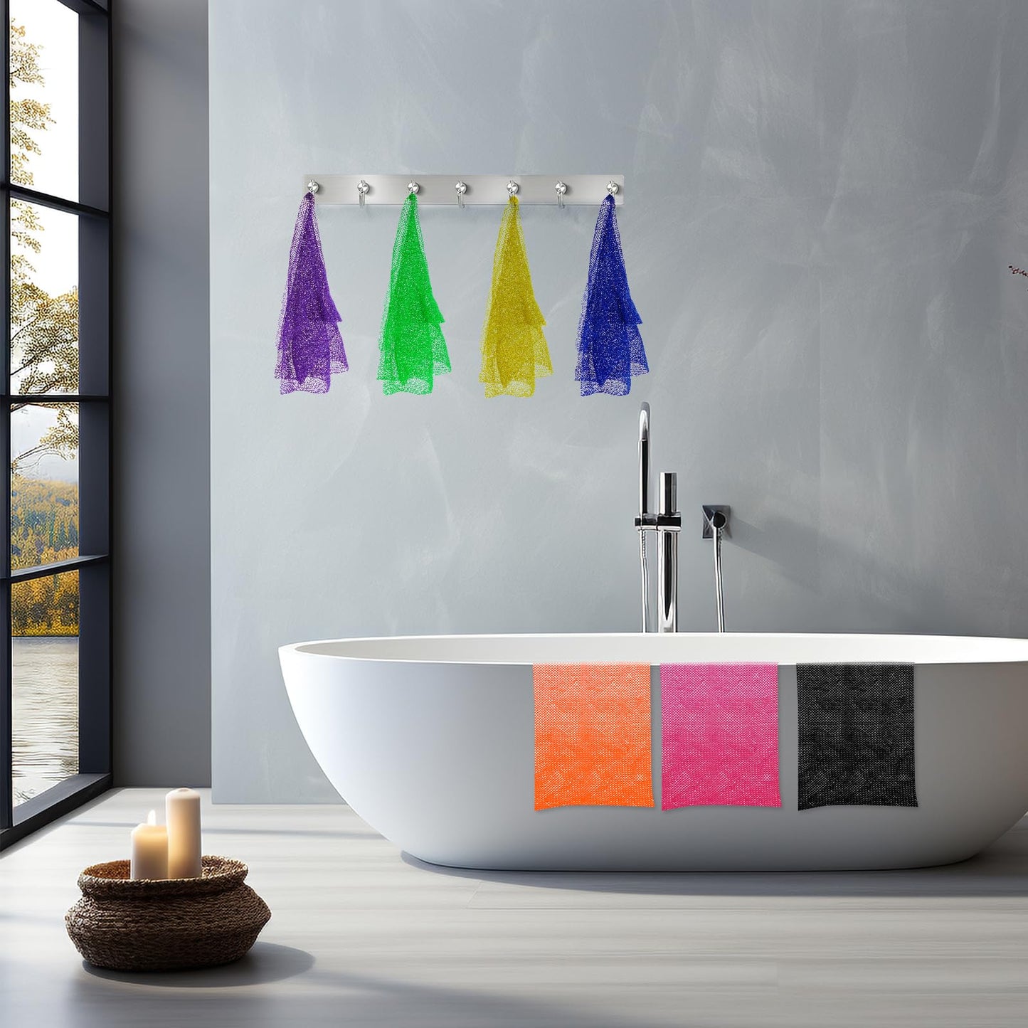 ZOCY African Net Sponge, Authentic Exfoliating Body Scrubber for Bath and Shower, Multiple Textures with Gentle Deep Exfoliating and Rich Lather for All Skins (Green)