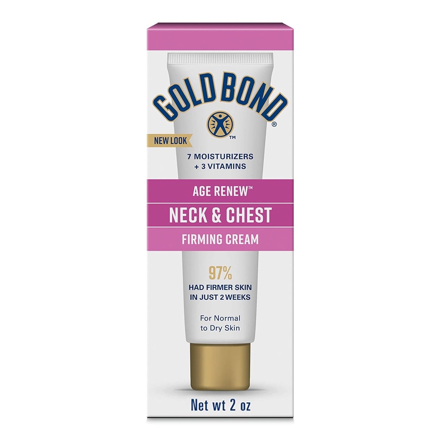 Gold Bond Age Renew Neck & Chest Firming Cream - Clinically Tested Skin Firming Formula, 2 oz.
