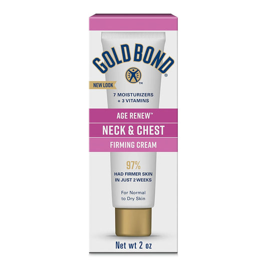 Gold Bond Age Renew Neck & Chest Firming Cream - Clinically Tested Skin Firming Formula, 2 oz.