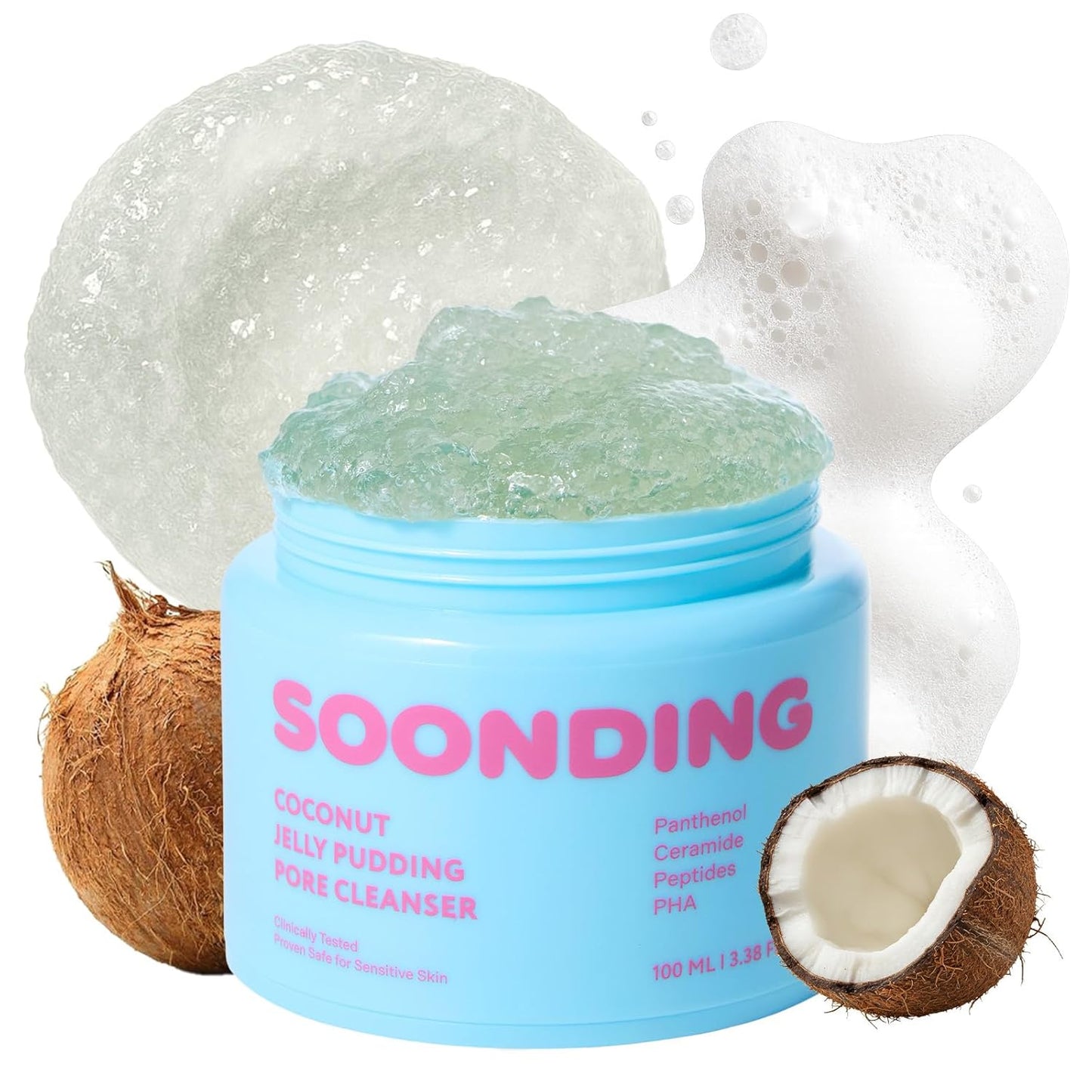 Skiennix Coconut Jelly Pudding Cleanser - Deep Pore Cleansing & Gentle Exfoliation | Hydrating Face Wash with Panthenol, Ceramide & Peptides (100ml)