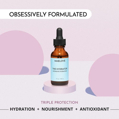MAELOVE Hydrator Serum - Hyaluronic Acid & Resveratrol for Dewy Skin | 1.0 fl oz, Lightweight & Non-Greasy