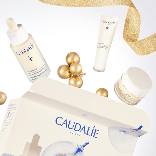 Caudalie Dark Spot Brightening Trio - Vinoperfect Serum + 2 Travel-Size Skin Care Essentials