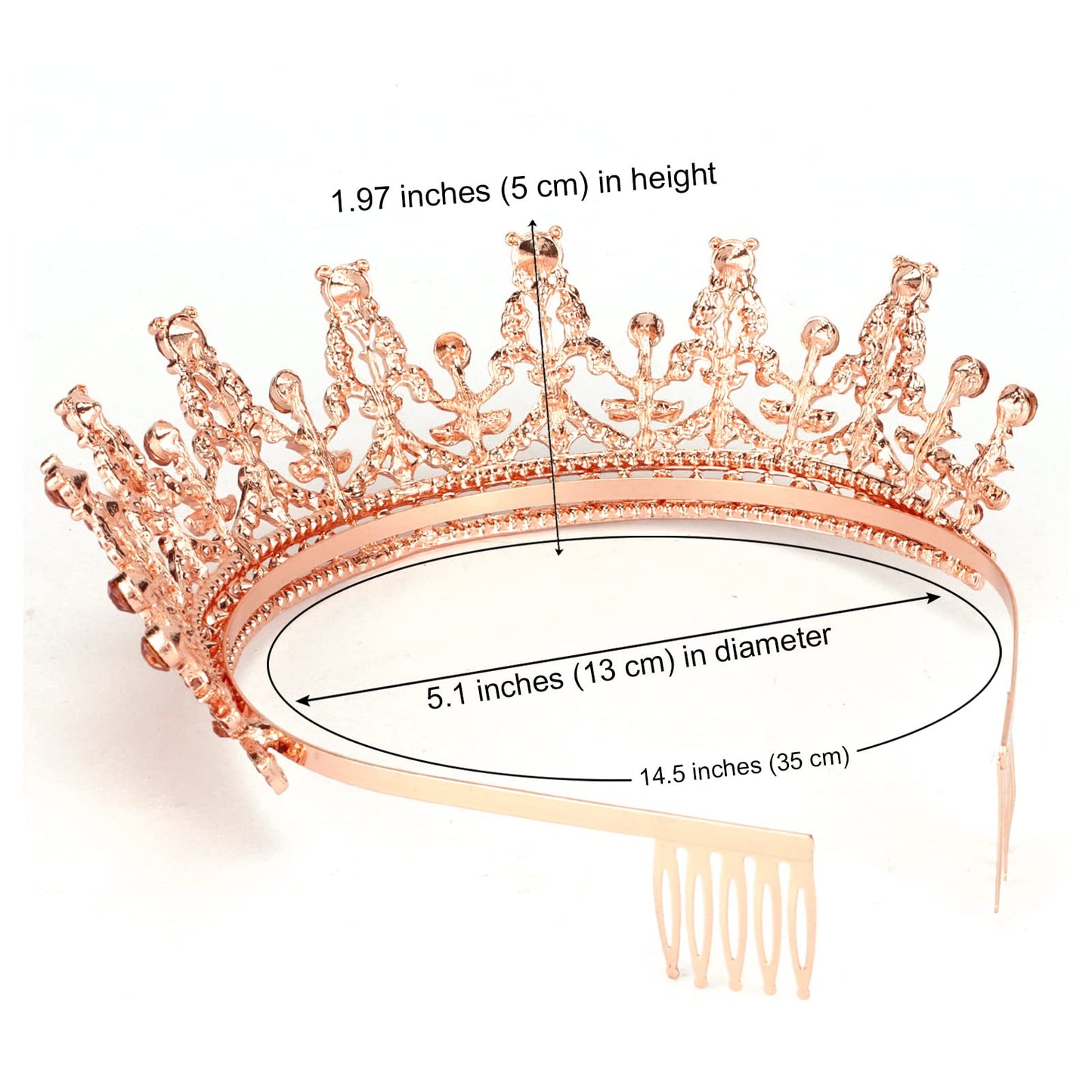 COCIDE Rose Gold Tiara and Crown for Women Birthday Headband for Girls Crystal Queen Hairpiece Bride Hair Accessories for Party Bridesmaids Wedding Halloween Costume Cosplay Christmas Gifts