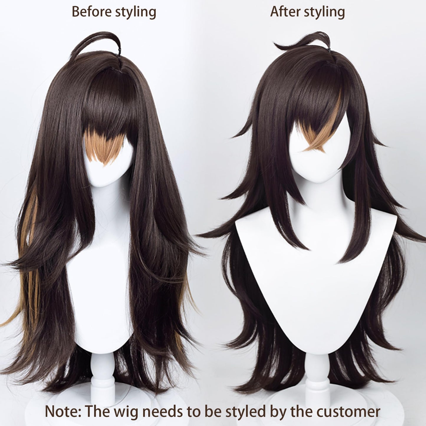 Genshin Impact Cosplay Wig for Dehya Sumeru Anime Wigs With Long Wavy Brown Hair Synthetic Fabric with Free Wig Cap for Comic Con, Cosplay Show, Halloween