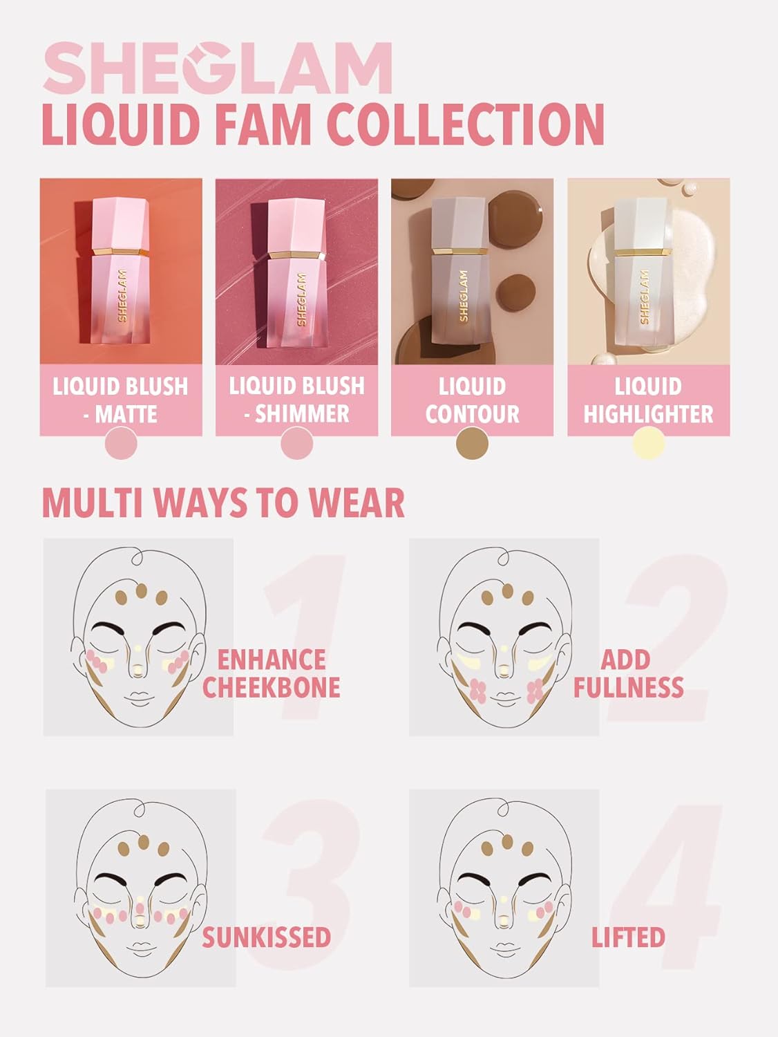 SheGlam Color Bloom Liquid Blush | Vibrant Pink Slip for Flawless Cheeks