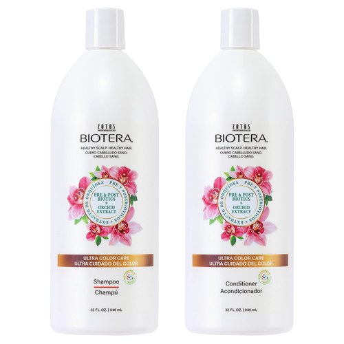 Biotera Ultra Color Care Shampoo & Conditioner Set - Prolongs Vivid Color-Treated Hair | Vegan, Paraben & Sulfate Free | 32 Fl Oz
