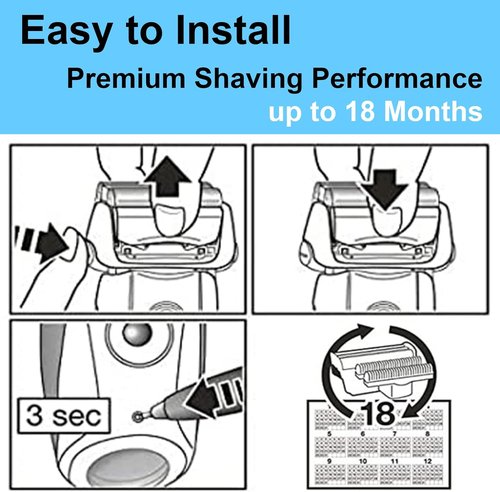 Braun 70S Series 7 Replacement Head - Compatible Foil Shaver Head for 790cc, 760cc, 750cc, 720, 799, 797