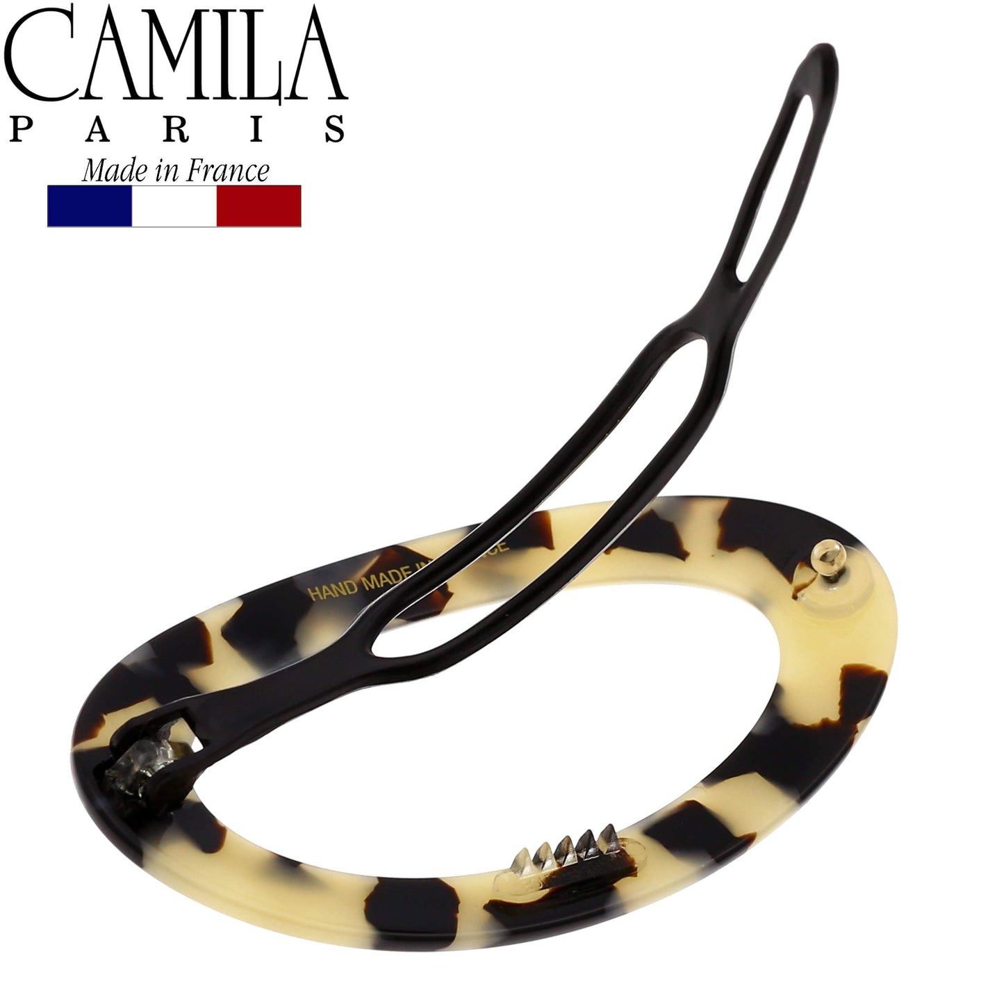 Camila Paris CP2803 French Hair Barrette Clip for Women, Handmade, Flow, Slide-in Metal-Free Closure, Strong Hold Grip Hair Clips for Girls, No Slip Durable Styling Hair Accessories, Made in France