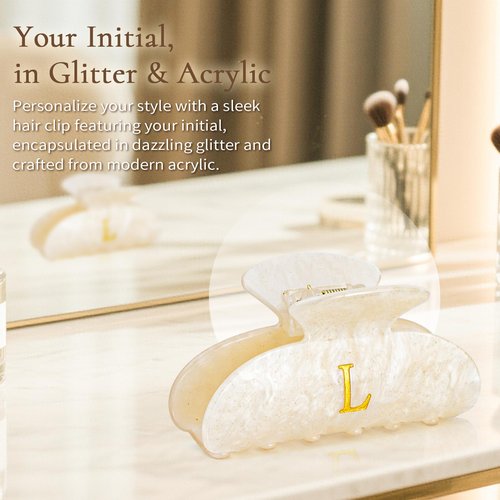 Fycert Gifts for Women Teen Girls - Cute Hair Clips Initial Claw | Birthday Gifts | Bridesmaid Gifts | Preppy Trendy Stuff Personalized Hair Claws Accessories - Gold,A