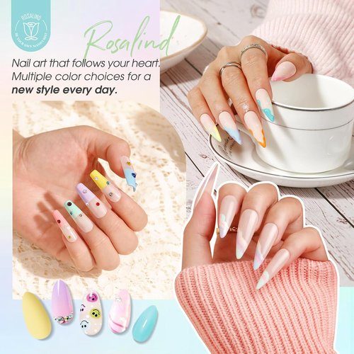 ROSALIND Gel Nail Polish Set - 12 Pastel Colors for Spring & Summer | Soak Off, Candy-Inspired Shades