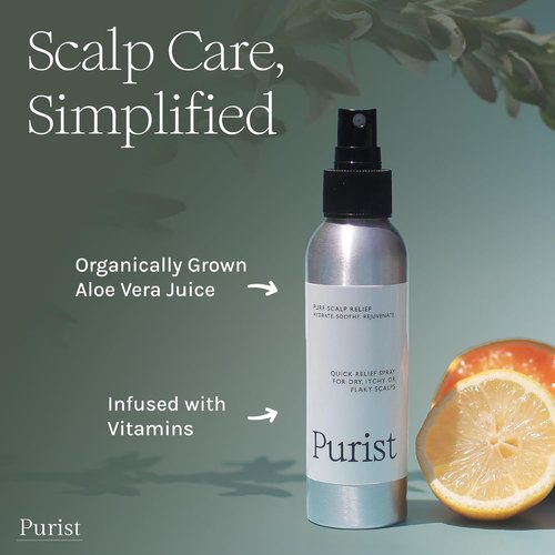 Purist Dandruff Spray - Leave-In Scalp Treatment for Itchy, Dry Skin - Hydrating & Soothing Moisturizer
