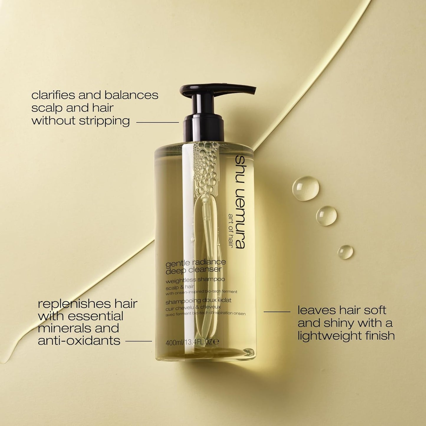 Shu Uemura Art of Hair Gentle Radiance Clarifying Shampoo - Deep Cleansing & Moisture Balancing, 13.4 Fl Oz