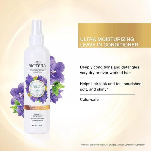 Biotera Ultra Moisturizing Leave-In Conditioner - Deeply Conditions & Detangles Dry, Damaged Hair | Vegan & Paraben Free