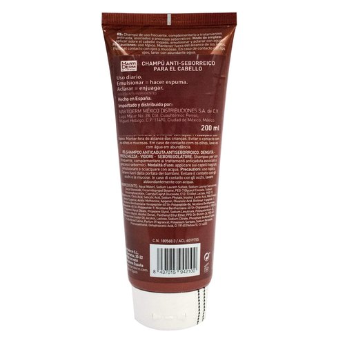 Martiderm Hair System 3GF Antiseborrheic Shampoo - 200ml | Nourishes & Strengthens Hair