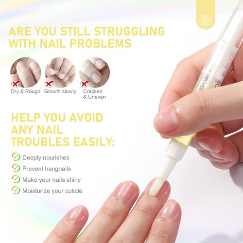 SAVILAND Cuticle Oil Pen - 12PCS Revitalizing Formula with Vitamin E for Overnight Repair & Softening