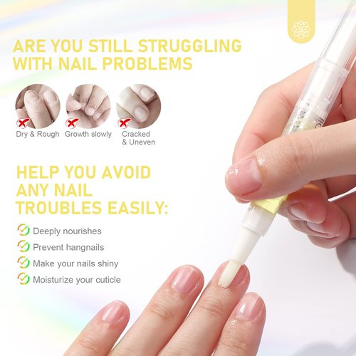 SAVILAND Natural Cuticle Oil Pen:Revitalizing Cuticle Oil for Nails with Vitamin E Repaired Cuticles Overnight Cuticle Softener Nail Strengthener Protector for Damaged Skin Thin Nail