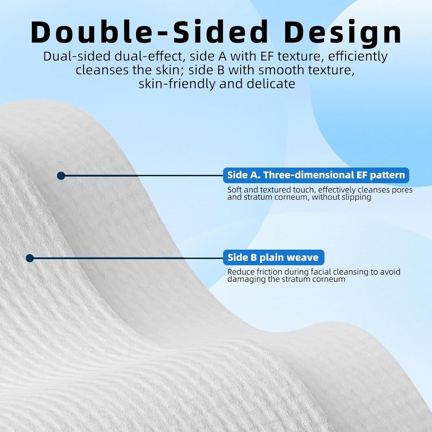 Ultra-Soft XL Disposable Face Towels - 100% Biobased, Eczema-Friendly Makeup Removal Wipes (50 Count)
