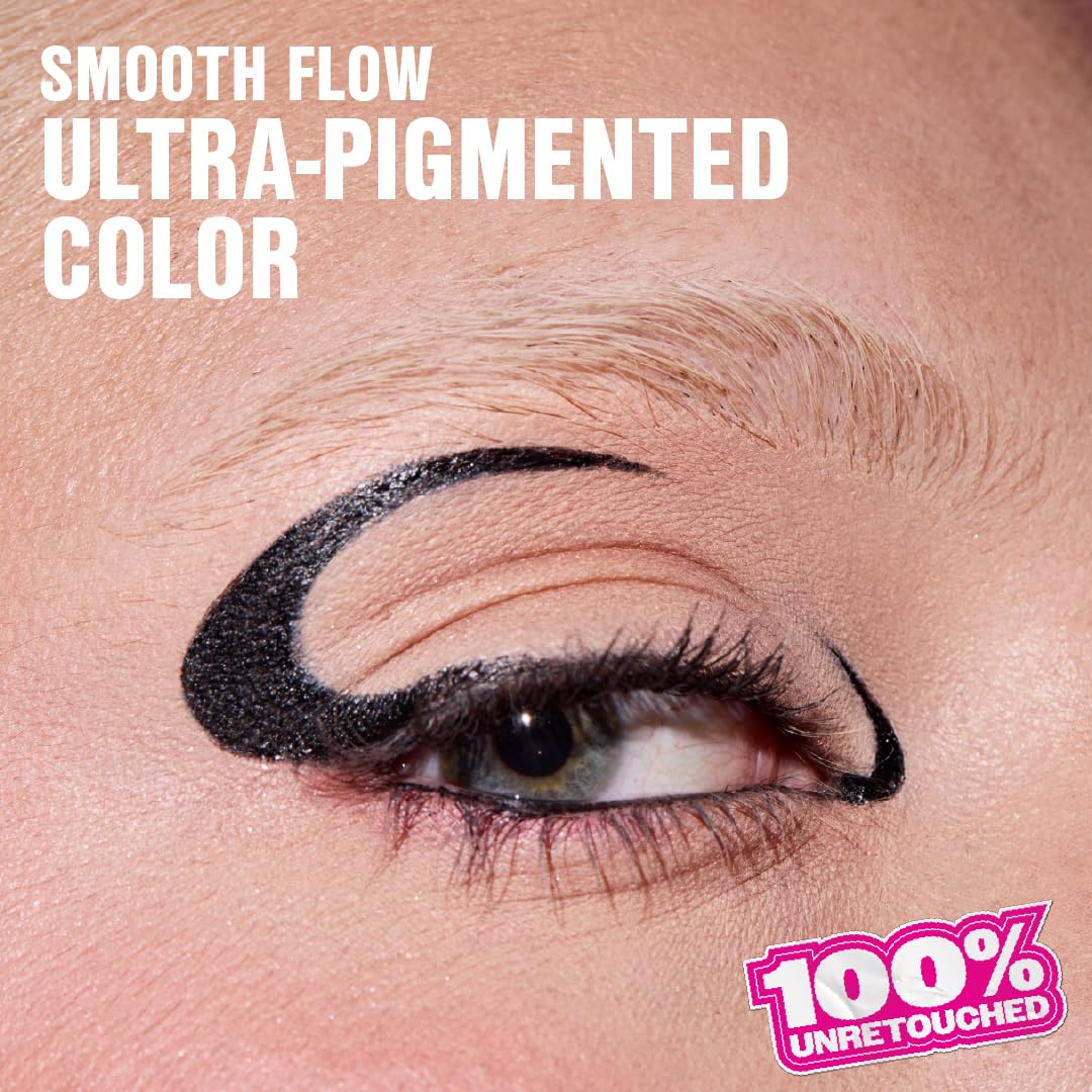 Wet n Wild Mega Last Liquid Eyeliner - Waterproof, Ultra-Fine Brush, 16-Hour Wear | Black, Cruelty-Free & Vegan