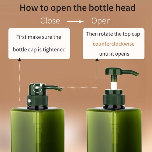 450ml (15.2oz) Pump Bottle Dispenser Jansburg 2Pack Refillable Square Plastic Lotion Dispenser Empty Lotion Pump Bottle for Essential Oil Soap Lotion Shampoo, Bathroom/Kitchen/Travel Green