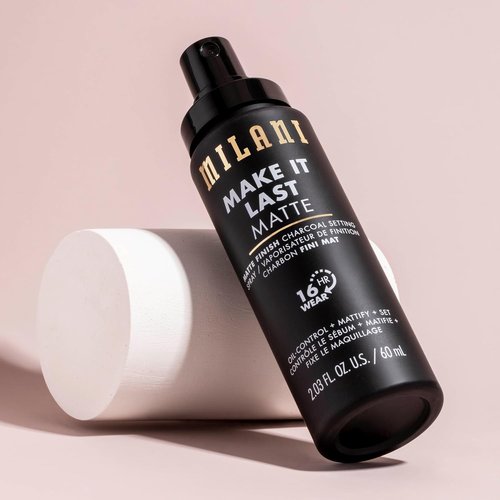 Milani Setting Spray & Primer - Make It Last Matte, Oil-Absorbing Charcoal Formula | 2 Pack for Oily Skin