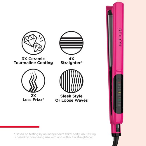 Revlon Smooth Brilliance Ceramic Hair Flat Iron - Ultra-Sleek Styling Tool (1 Inch)