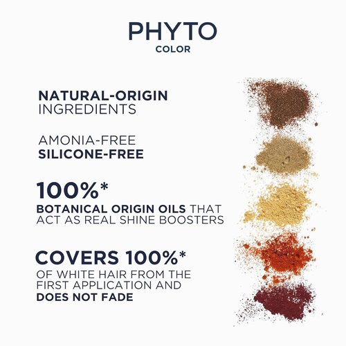 PHYTO Phytocolor Permanent Hair Color - 100% Grey Coverage, Ammonia-Free | 0.42 oz Botanical Formula
