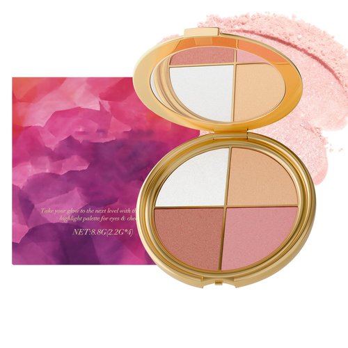 Regine Switzerland Eye & Cheek Palette - 4-In-1 Makeup Kit for Natural Glow & Highlighting
