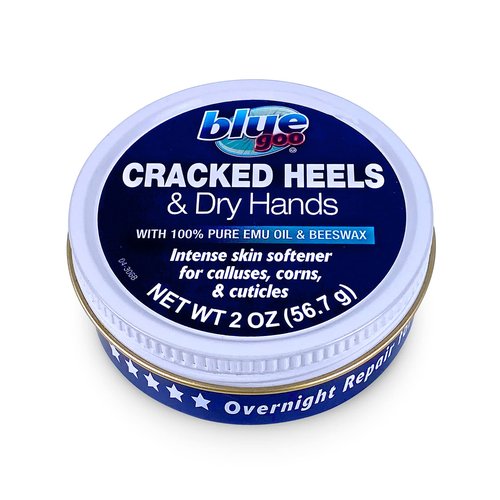Blue Goo Cracked Heels & Dry Hands Skin Protectant, Helps Relieve Dry, Cracked Skin, 2 oz, Made with Emu Oil & Beeswax