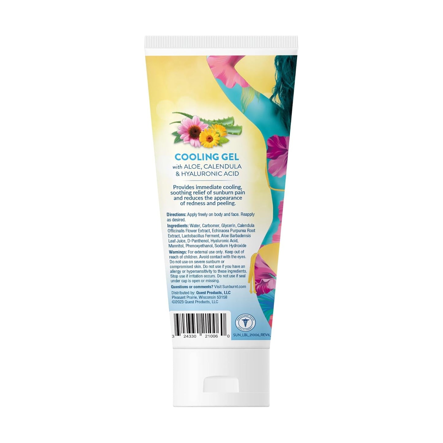 Sunburnt Aloe Vera Gel - Ultra Hydrating Formula for Soothing Skin - 6 Ounce Clear Bottle