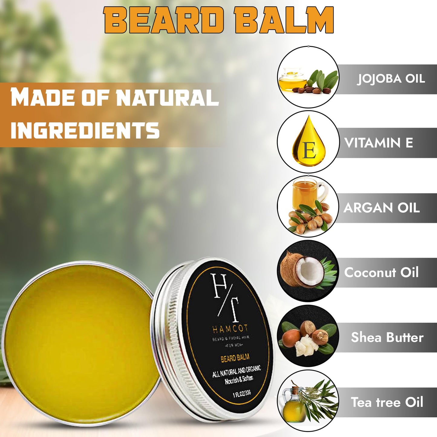 hamcot Beard Grooming kit For Men- Beard Brush And Oil Kit-Beard Grooming Kit For Men-Beard Balm Kit-Beard Maintenance Kit For Men-Beard Care Kit-Beard Oil Beard
