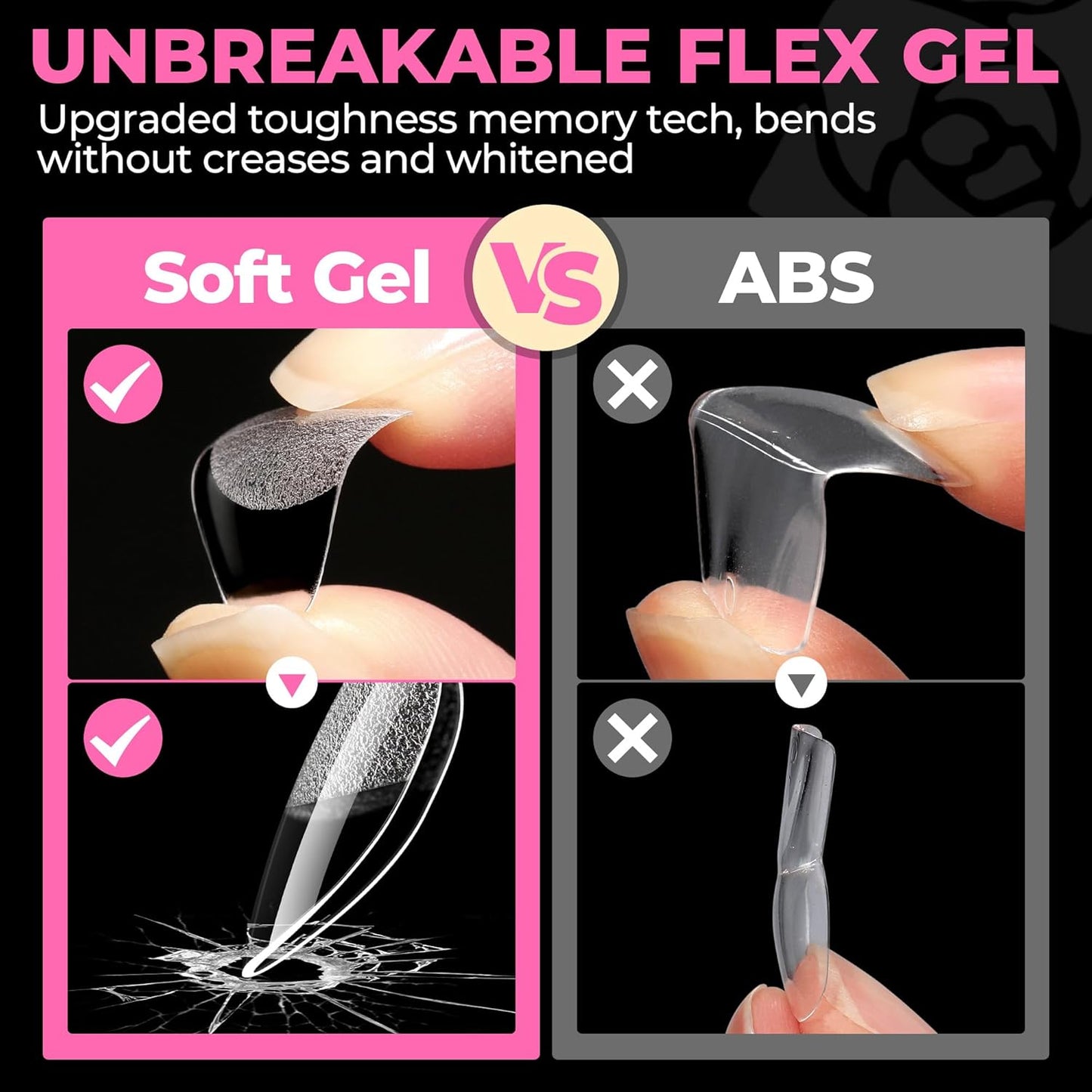 UNA GELLA Gel Nail Glue, Solid Nails Gl ue Gel 40g Lamp Curing Needed Soak Off G LUE Strong Nail G LUE G el for Acrylic Fake Nails Tips Extension Press On Nails for Gelly Tips