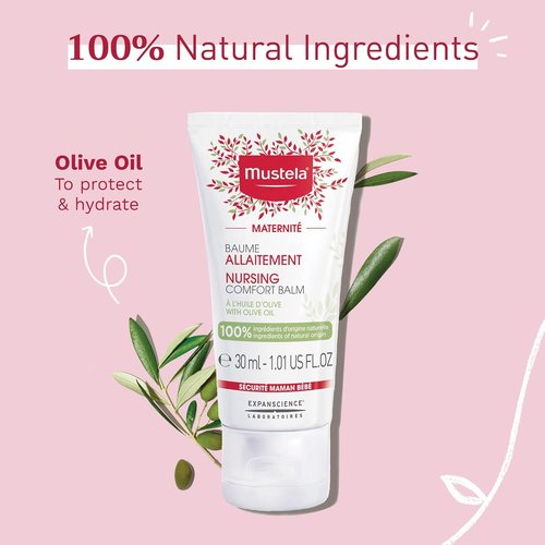 Mustela Maternity Nursing Comfort Balm - Fragrance-Free Nipple Cream for Breastfeeding - 1.01 fl. oz.