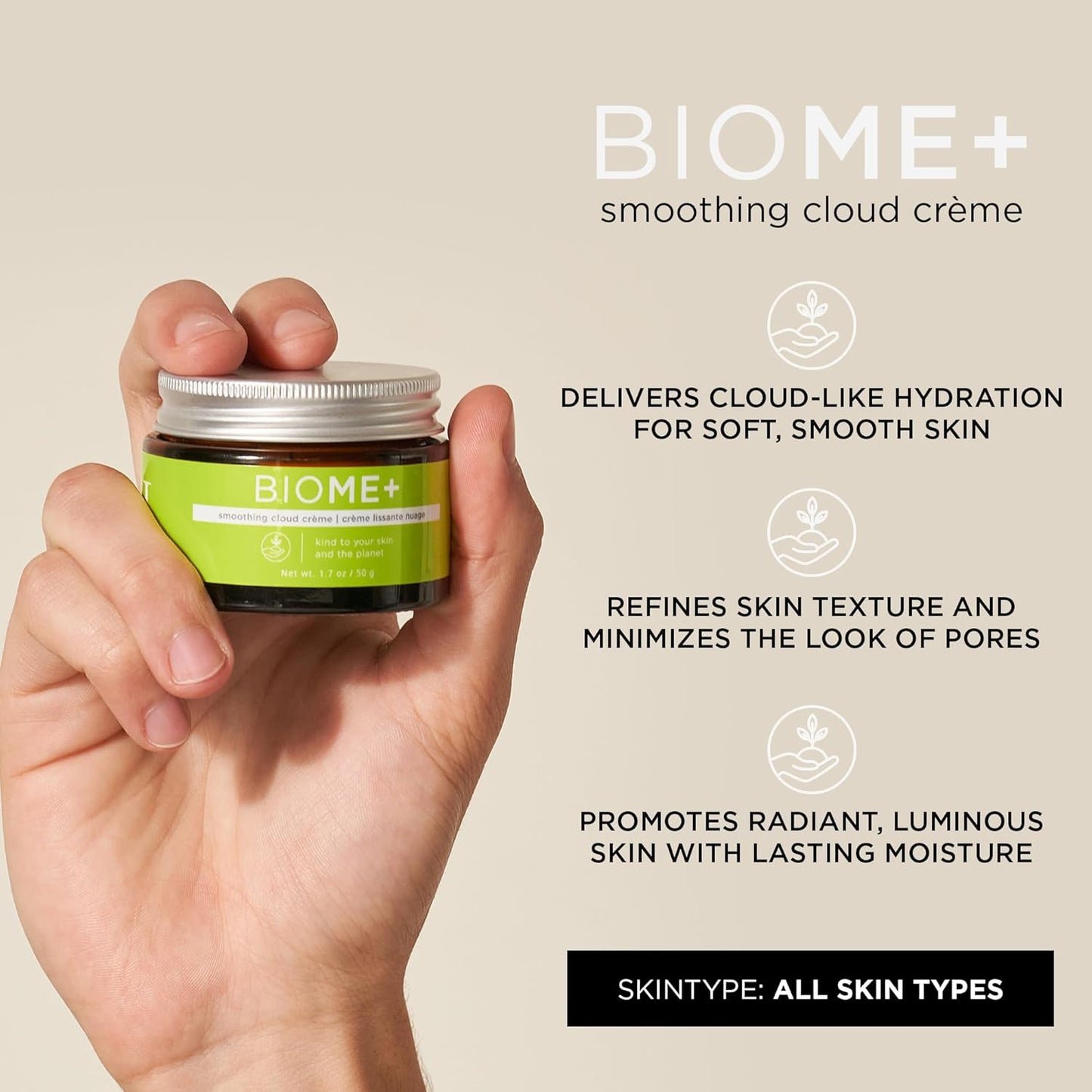 IMAGE Skincare BIOME+ Smoothing Cloud Crème - Microbiome Friendly Night Cream for Enhanced Skin Hydration
