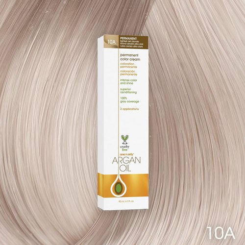 One N' Only Permanent Hair Color - Argan Oil Infused Dye for Rich Tones & Gray Coverage - 10A Lightest Ash Blonde (3 oz)