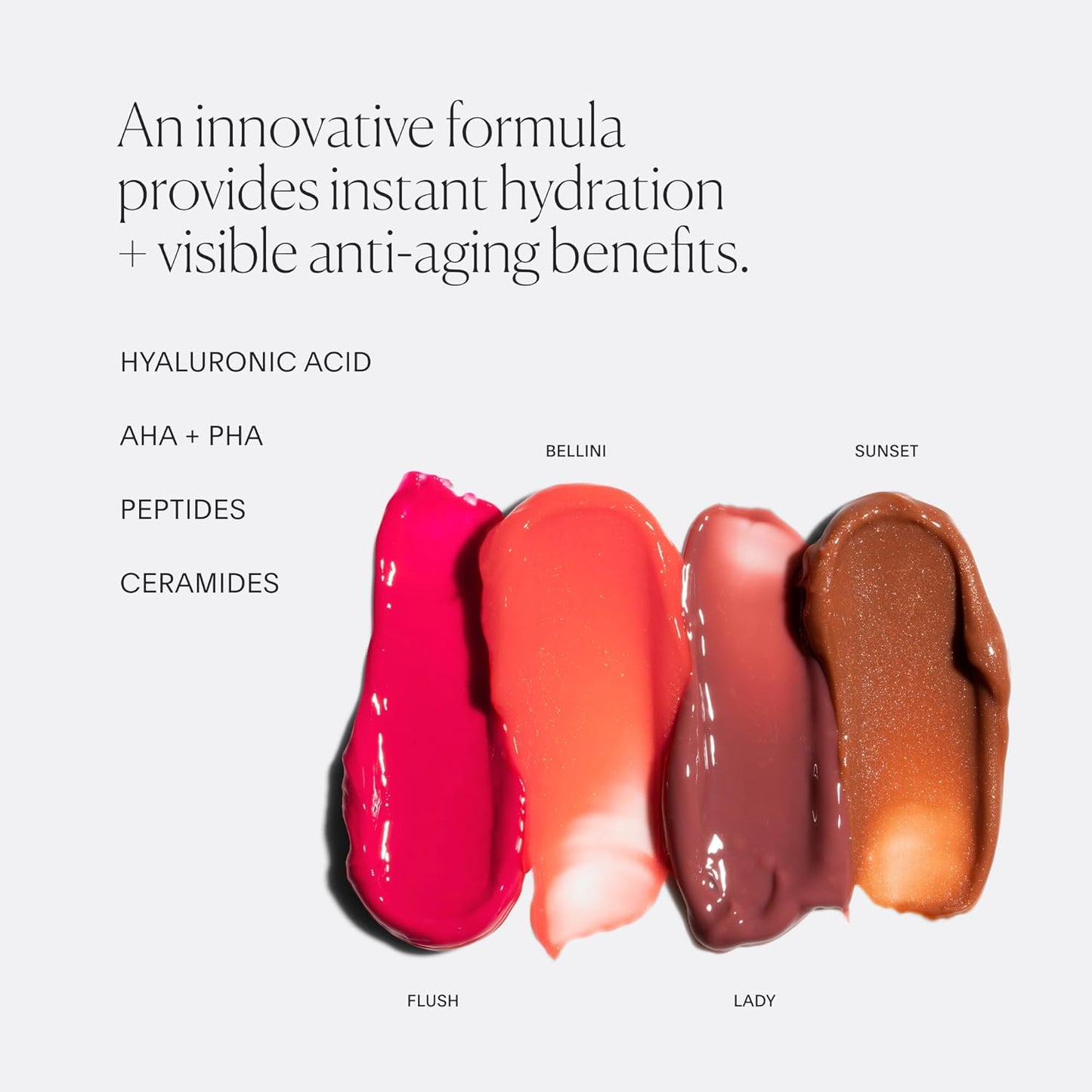 U Beauty The PLASMA Tinted Lip Compound - Hydrating Anti-Aging Lip Gloss with Hyaluronic Acid & Peptides, Bellini - 15 mL