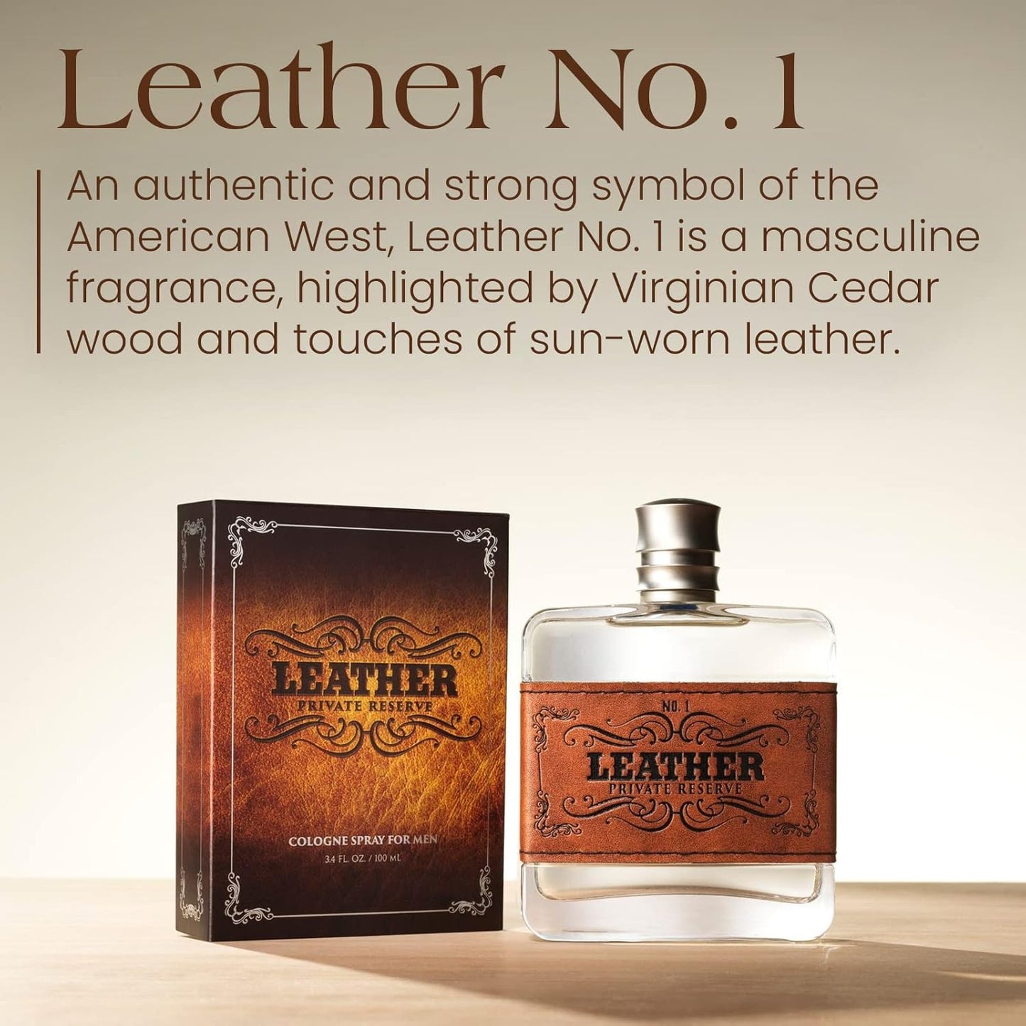 Tru Western Leather Men's Cologne - Private Reserve, 3.4 fl oz | Masculine, Woodsy, Leathery Fragrance