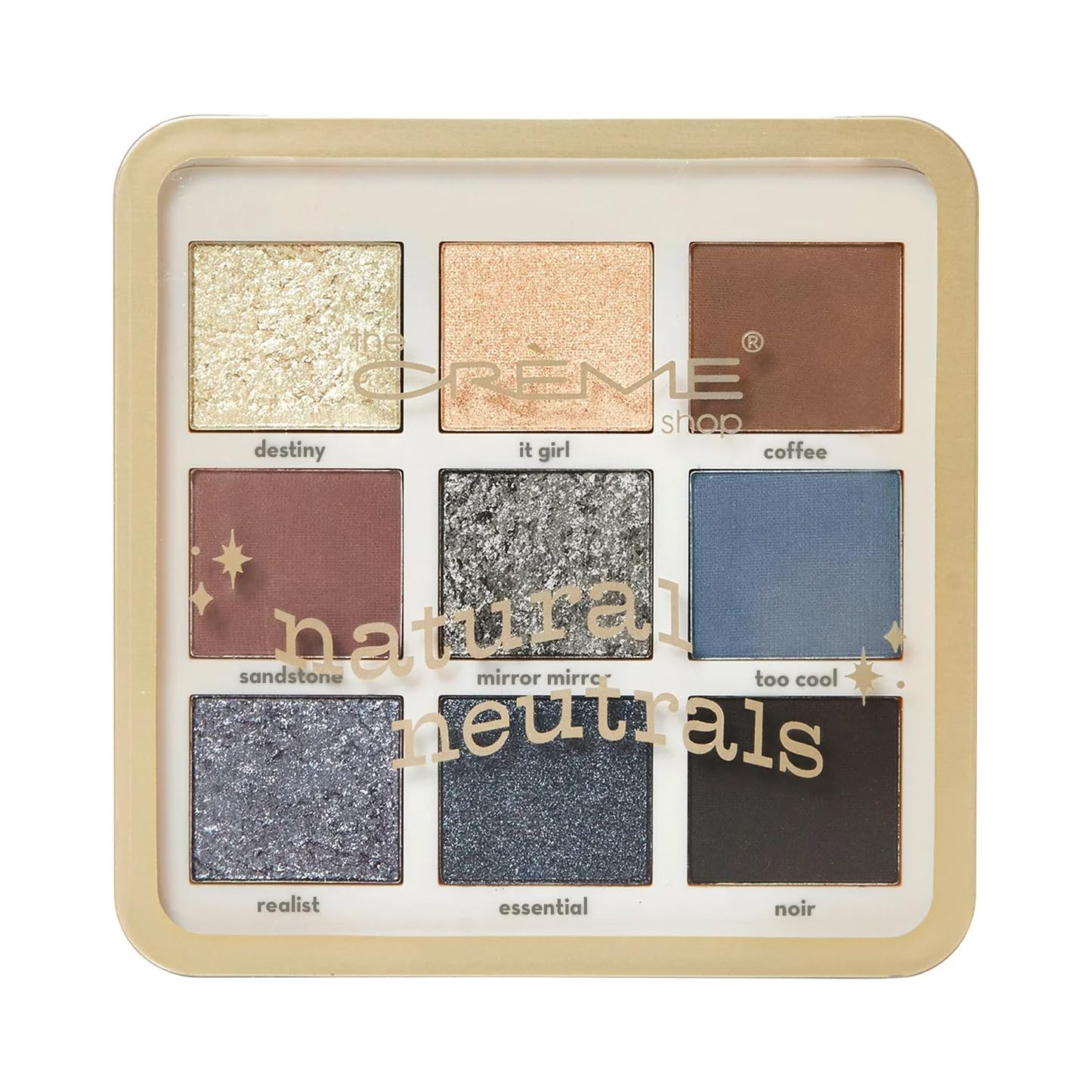 The Crème Shop Natural Neutrals Eyeshadow Palette - 9 Highly Pigmented Shimmer & Matte Shades