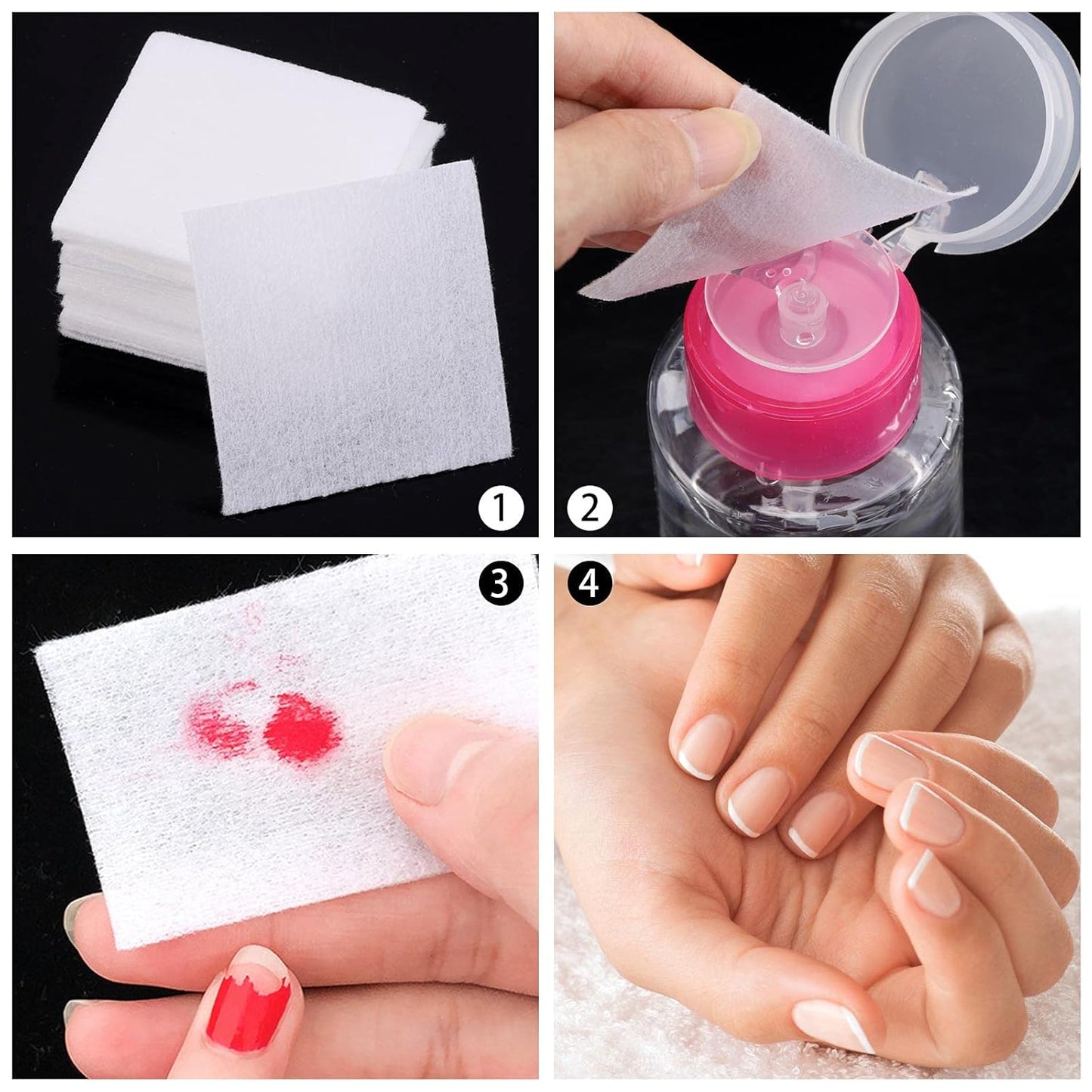 Skiennix Lint-Free Nail Wipes - 650 Pcs Gel Polish Remover Cotton Pads for Nail Art