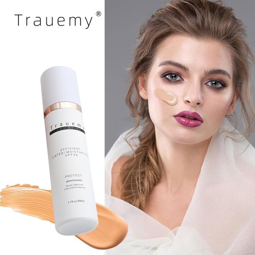 Anti-Aging Tinted Face Moisturizer Sunscreen SPF 46 & Hydrating Skin Care & Face Moisturizer - Chemical BB Cream, Water-Resistant-Dewy