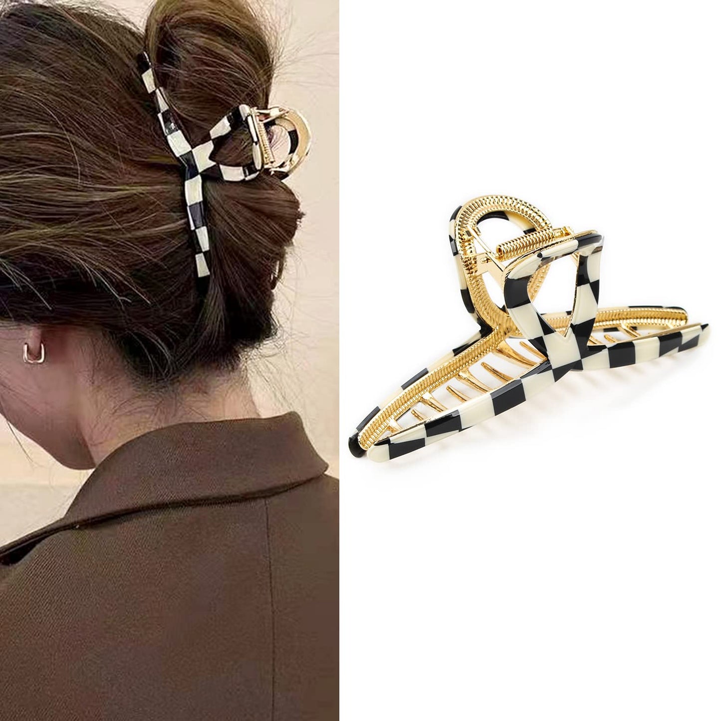 Large Metal Hair Claw Clips for Thick Hair 4.7 Inch Big Matte Metal Hair Clip for Women Strong Hold Claw Barrettes for Long Hair New Hair Accessories (Style 1)