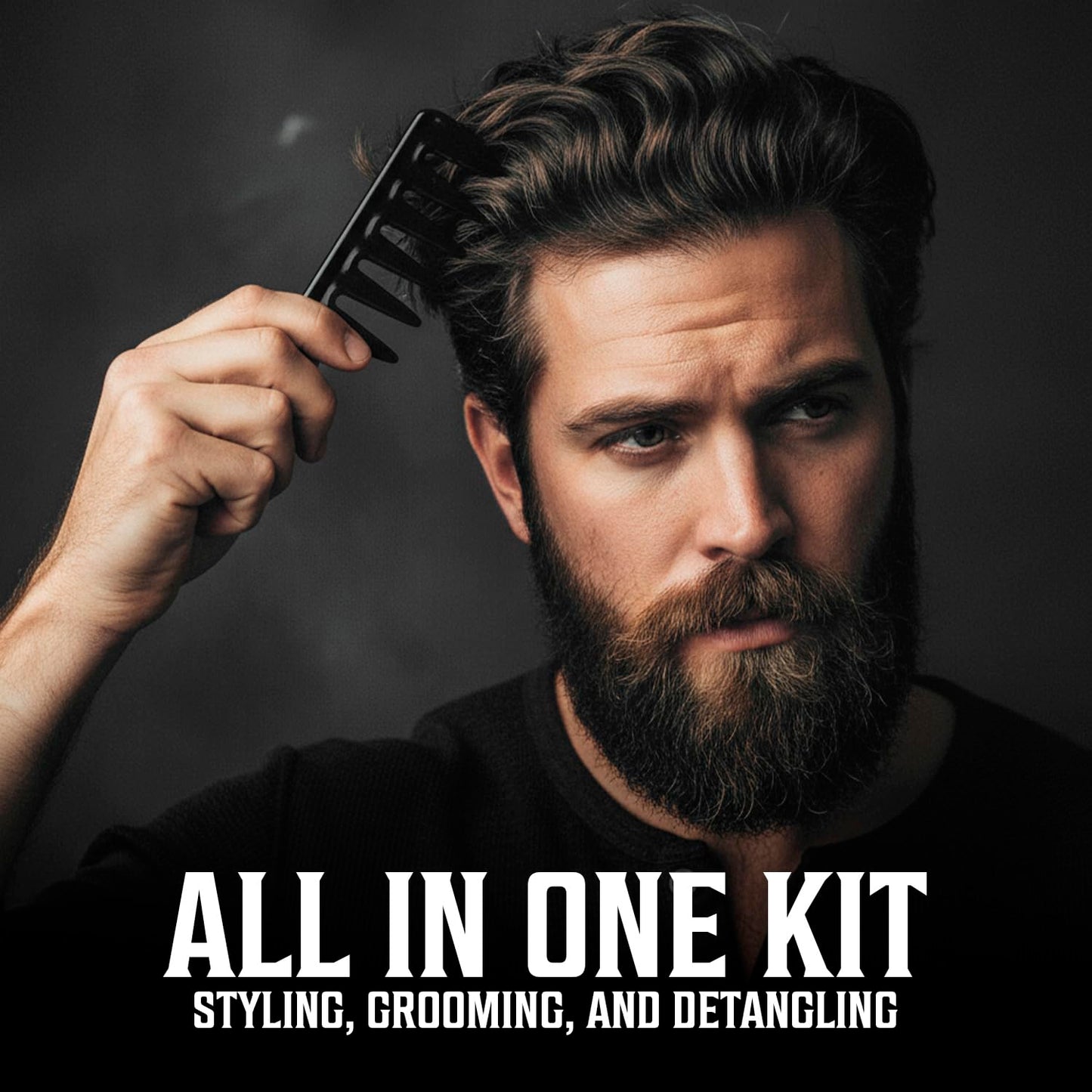 Viking Revolution Hair Combs Set for Men | Professional Styling, Grooming & Detangling - 6 Pieces, Anti-Static & Durable