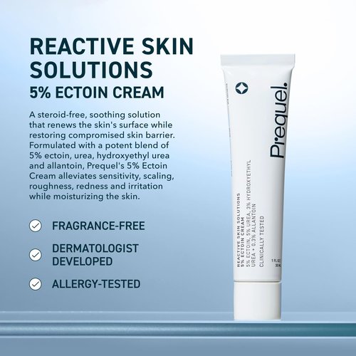 Prequel Reactive Skin Solutions - Soothing Face Moisturizer for Sensitive Skin | Hydrating Barrier Cream with 5% Ectoin, Urea & Allantoin