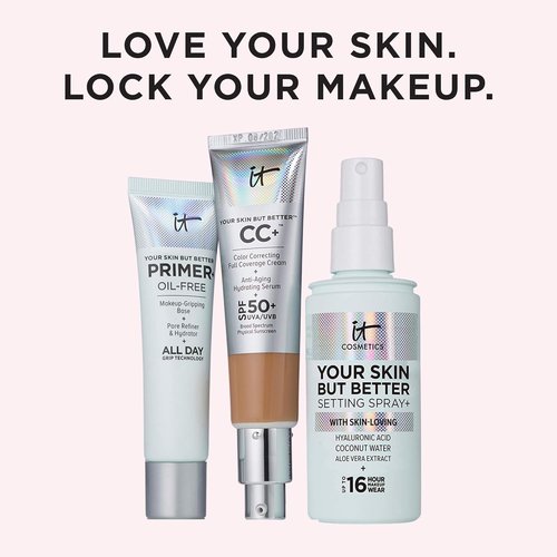 IT Cosmetics Your Skin But Better Makeup Setting Spray - Hydrating & Shine-Control - 16-Hour Hold with Hyaluronic Acid, Coconut Water & Aloe Vera