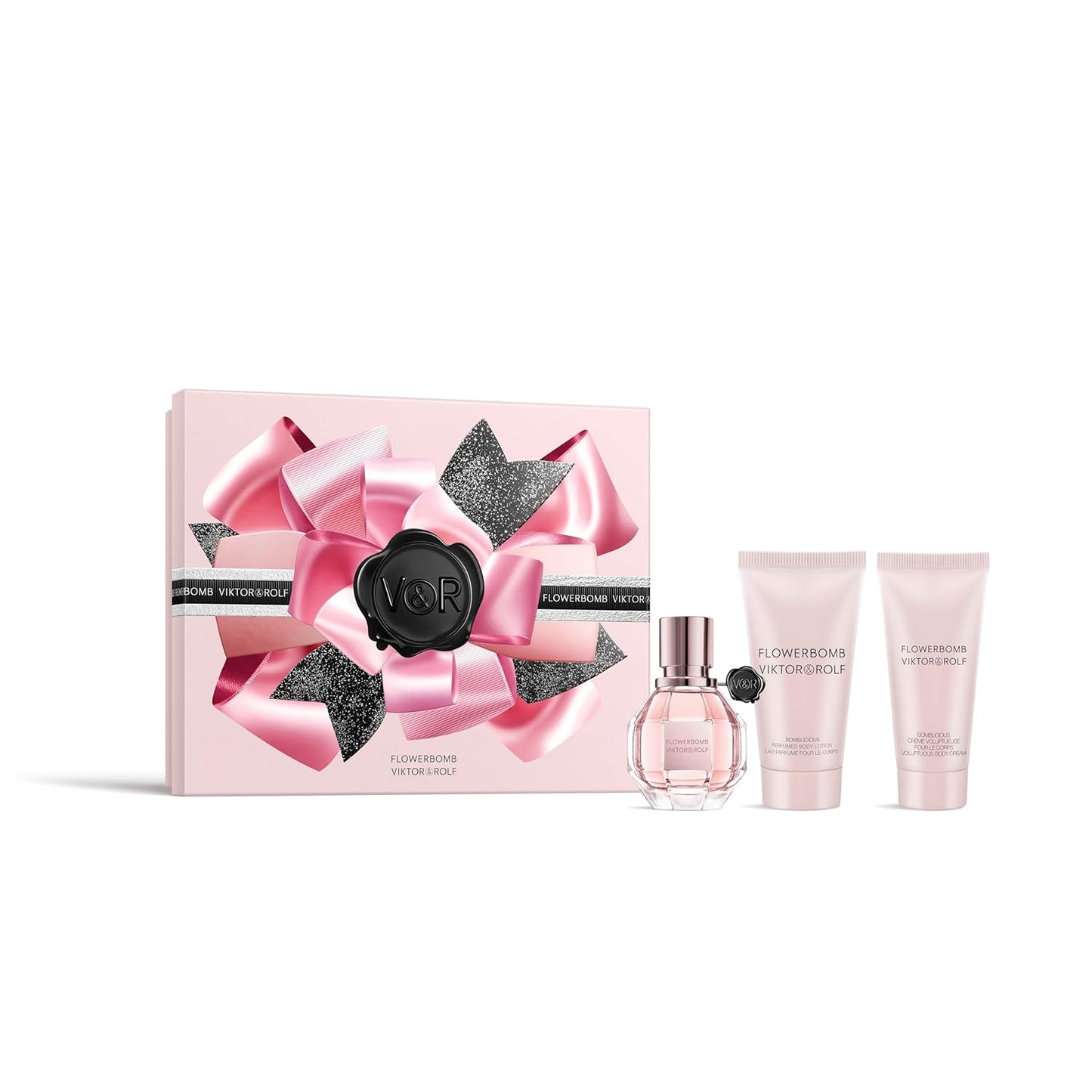 Viktor&Rolf - Flowerbomb Eau de Parfum - Luxurious Women's Perfume Set - Floral & Woody Notes - 1 Fl Oz with Body Lotion & Cream