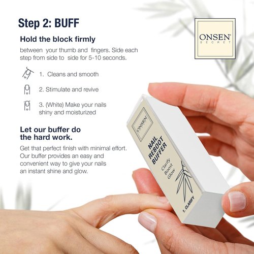 Onsen Secret Nail Care Kit | Spa-Quality Organic Cuticle Oil & Nail Buffer - 10ml - Long-Lasting Shine