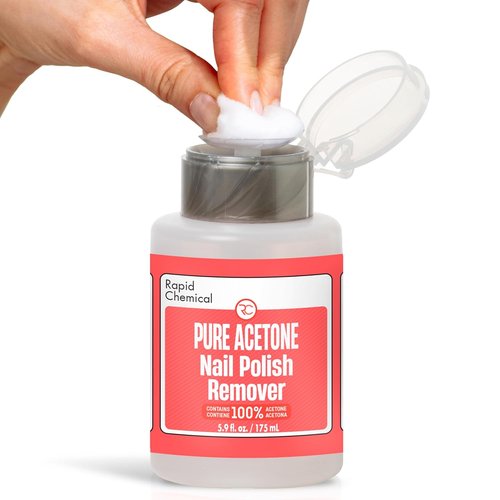 Pure Acetone Nail Polish Remover - 100% Acetone with Built-In Pump | 175ml (6 fl. oz)