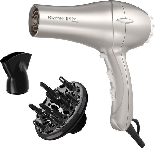 Remington Shine Therapy Hair Dryer - Argan Oil & Keratin Infused for Smooth, Shiny Hair