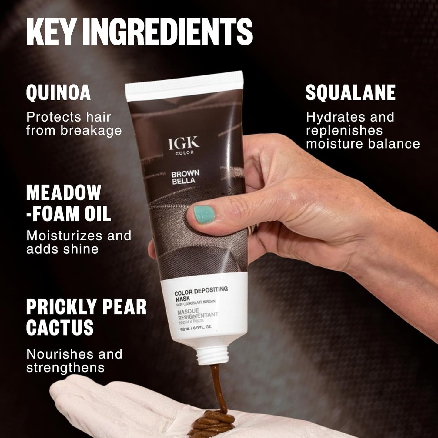 IGK Hair Gloss Toner & Depositing Mask Set - Brown Bella Chocolate Brown | Semi-Permanent Shine & Tone
