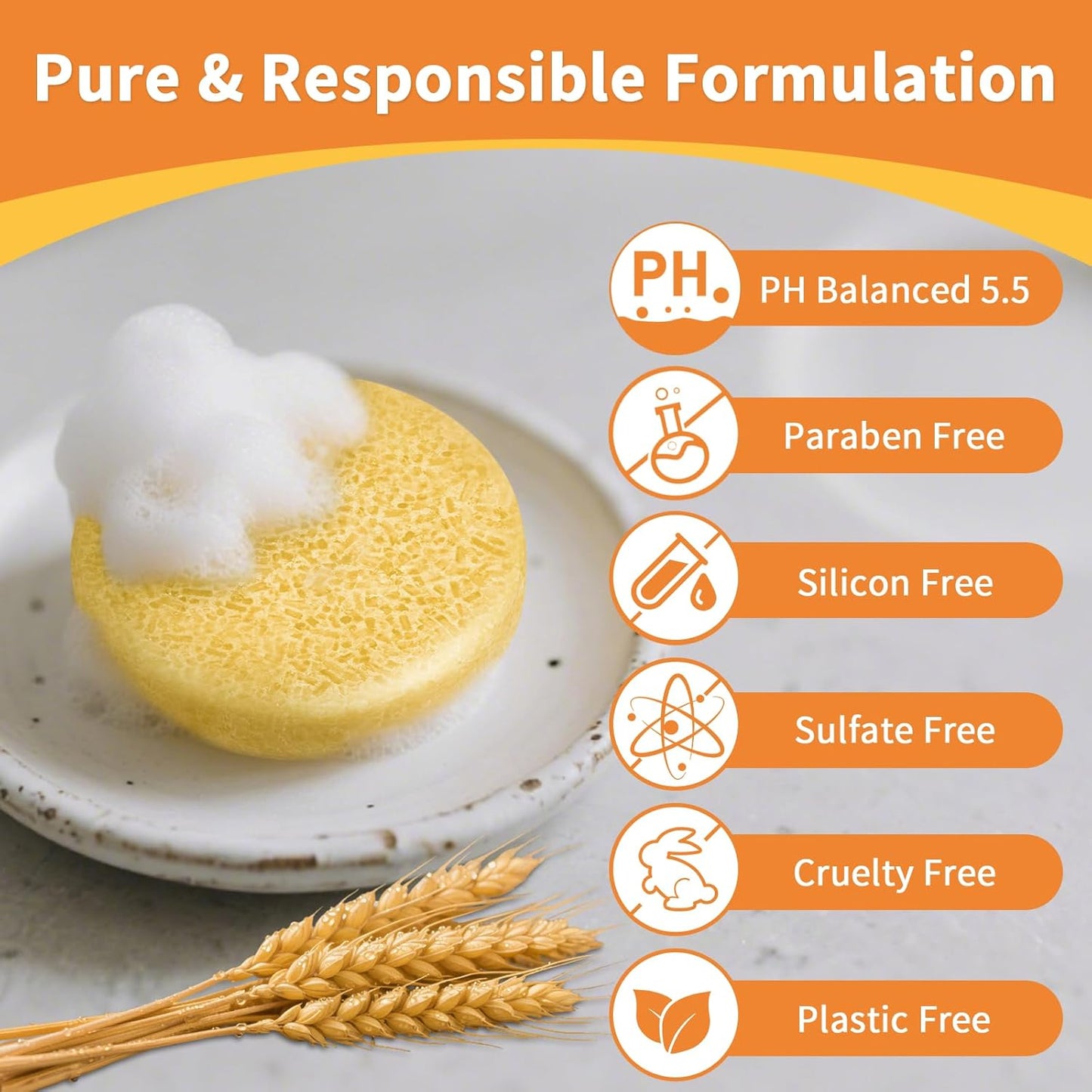 Skiennix Rice Water Shampoo & Conditioner Bar - Ginger Anti-Hair Loss Formula, PH Balanced & Nourishing