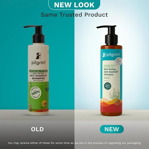 Pilgrim Anti-Dandruff Shampoo - Non-Drying Treatment with Tea Tree & Salicylic Acid | 6.76 Fl Oz (200ml)